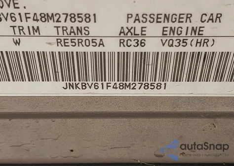 2008 Infiniti G35X z USA, uszkodzony, nr VIN JNKBV61F48M278581